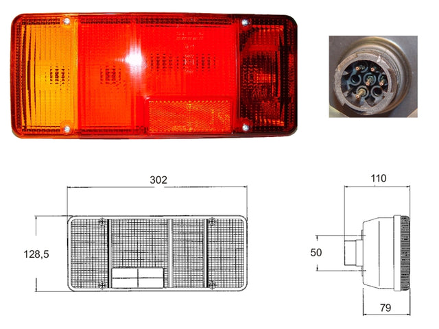 Fanale IVECO DAILY S2000 10/99 - EUROCARGO sinistro con retronebbia e connettore senza retromarcia (rif. 500356782)