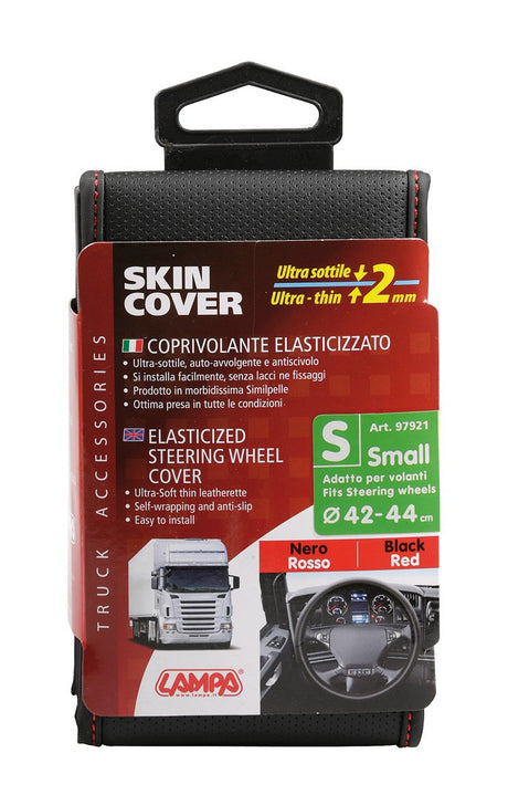 Skin-Cover, coprivolante elasticizzato - Nero/Rosso - S - Ø 42/44 cm