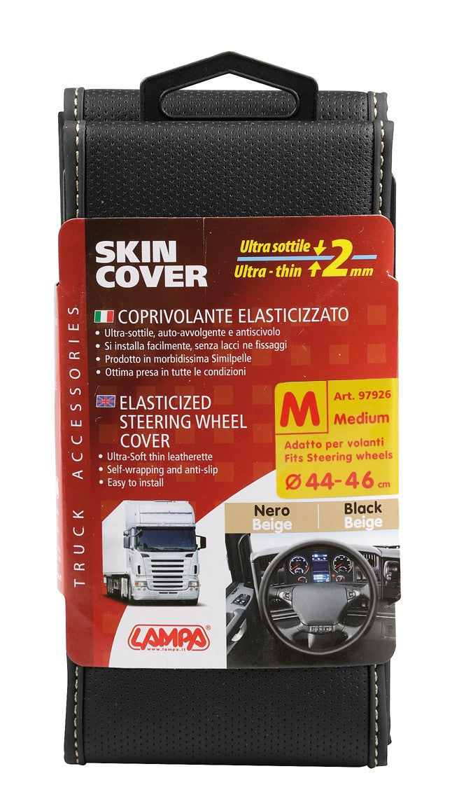 Skin-Cover, coprivolante elasticizzato - Nero/Beige - M - Ø 44/46 cm