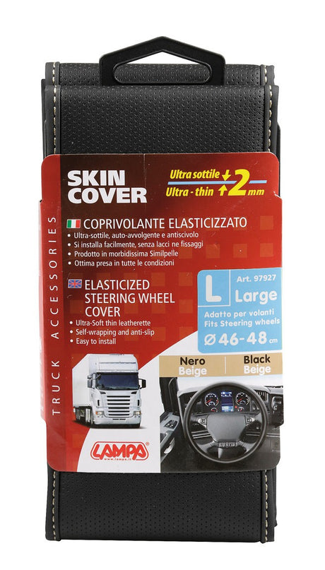 Skin-Cover, coprivolante elasticizzato - Nero/Beige - L - Ø 46/48 cm