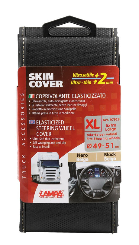 Skin-Cover, coprivolante elasticizzato - Nero/Beige - XL - Ø 49/51 cm