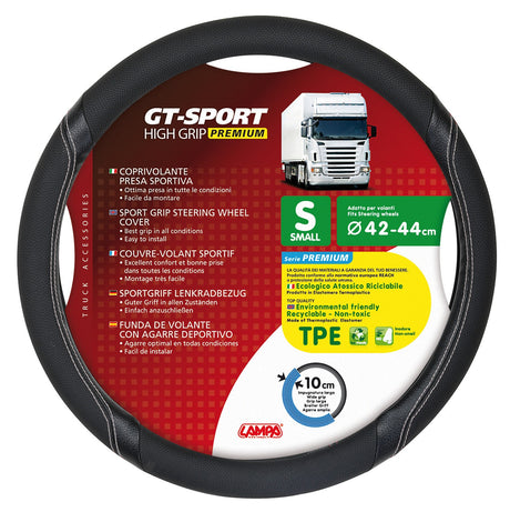 GT-Sport, coprivolante in TPE - S - Ø 42/44 cm - Nero/Argento