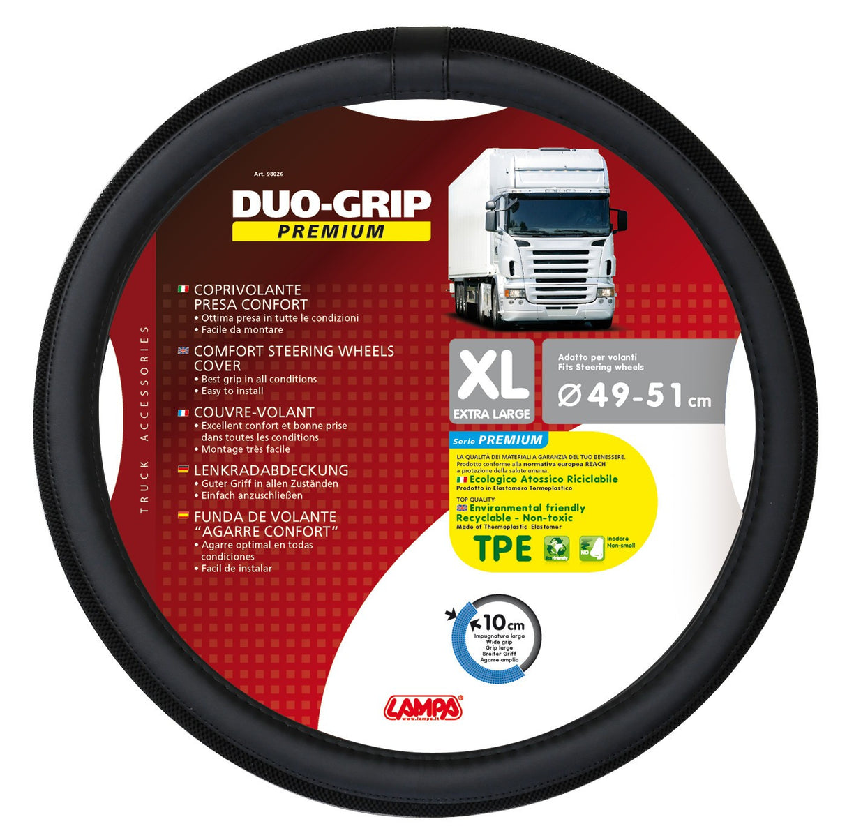 Duo-Grip, coprivolante presa confort in TPE - XL - Ø 49/51 cm