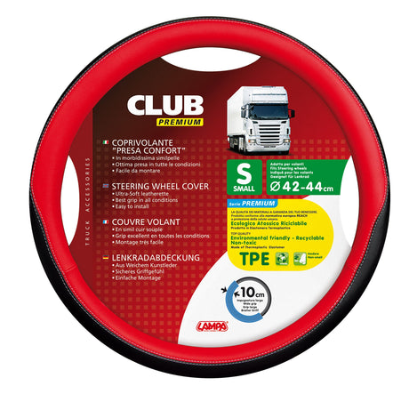 Club, coprivolante presa confort in TPE - S - Ø 42/44 cm - Rosso