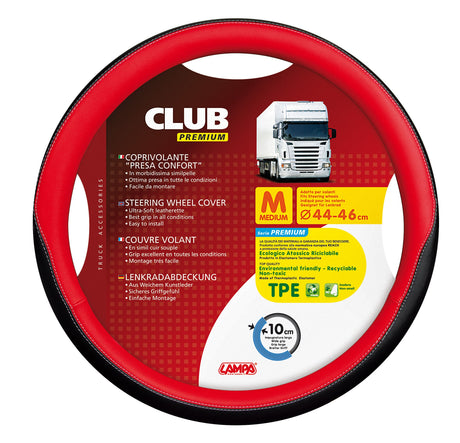 Club, coprivolante presa confort in TPE - M - Ø 44/46 cm - Rosso