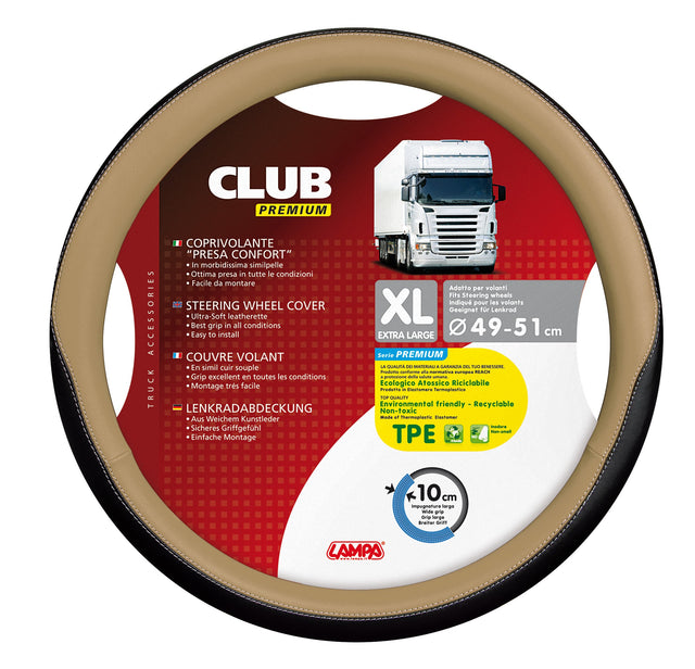 Club, coprivolante presa confort in TPE - XL - Ø 49/51 cm - Beige