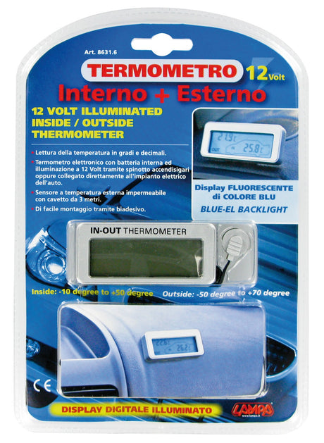 Termometro interno/esterno - 12/24V