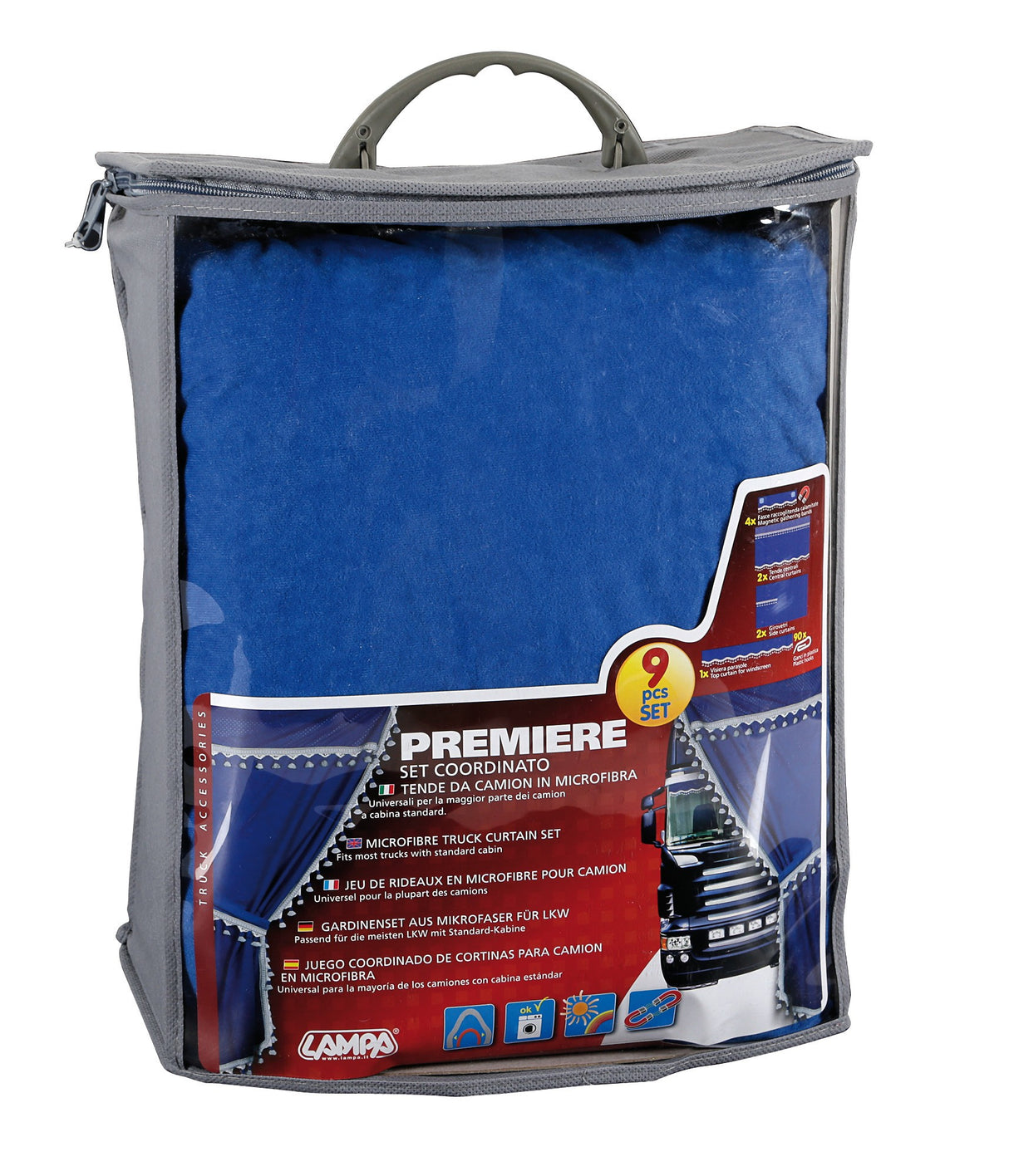 Premiere, set tende in microfibra per camion - Blu