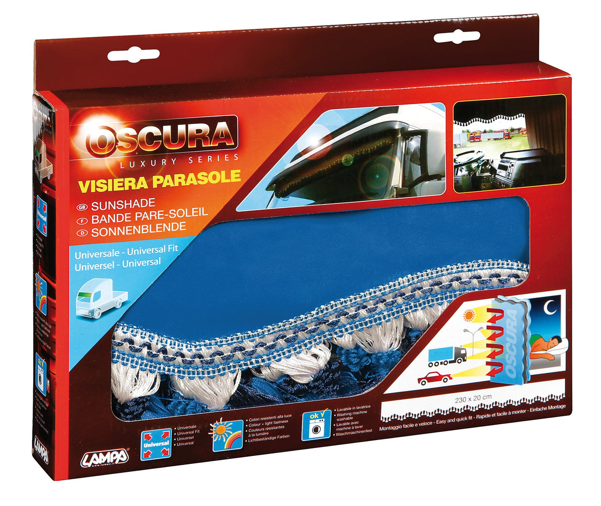 Oscura, fascia parasole per camion - Blu