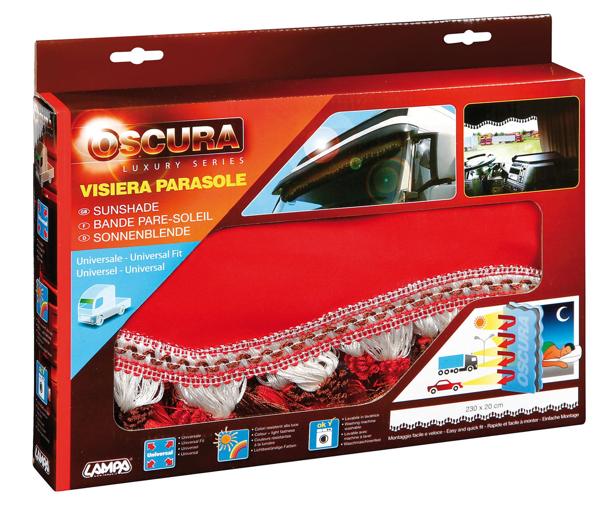 Oscura, fascia parasole per camion - Rosso