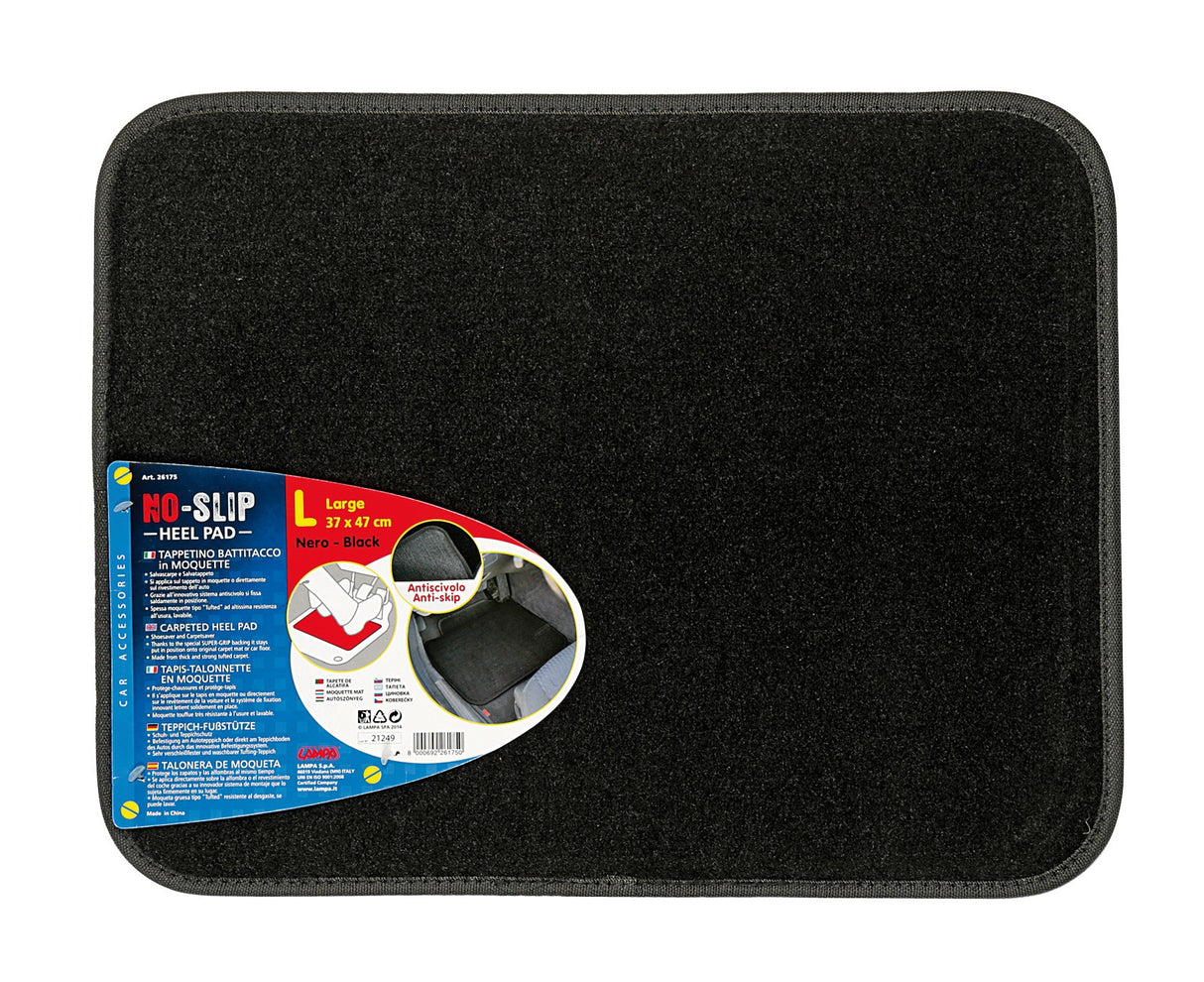 No-Slip, tappetino battitacco in moquette - L - Nero