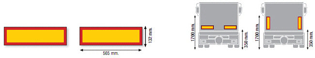 Coppia pannelli riflettenti rimorchio