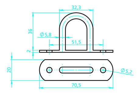 Cavallotti tendifune rotondi, 2 pz