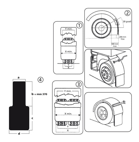 Coppia paraspruzzi omologati per camion - 40 cm