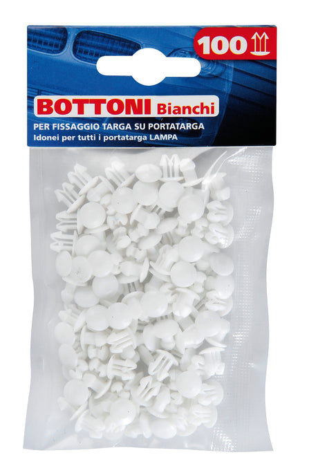 Set 100 bottoncini targa - Bianco