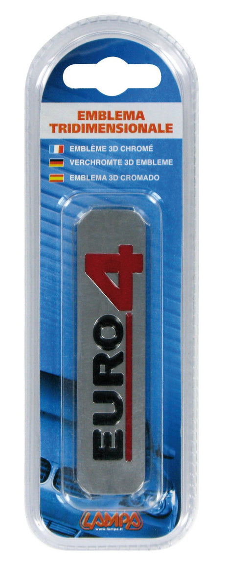 Emblema Antinquinamento 3D cromato - 100x25 mm - Euro 4