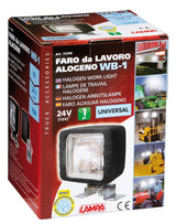 WB-1, faro da lavoro alogeno quadrato, 12/24V