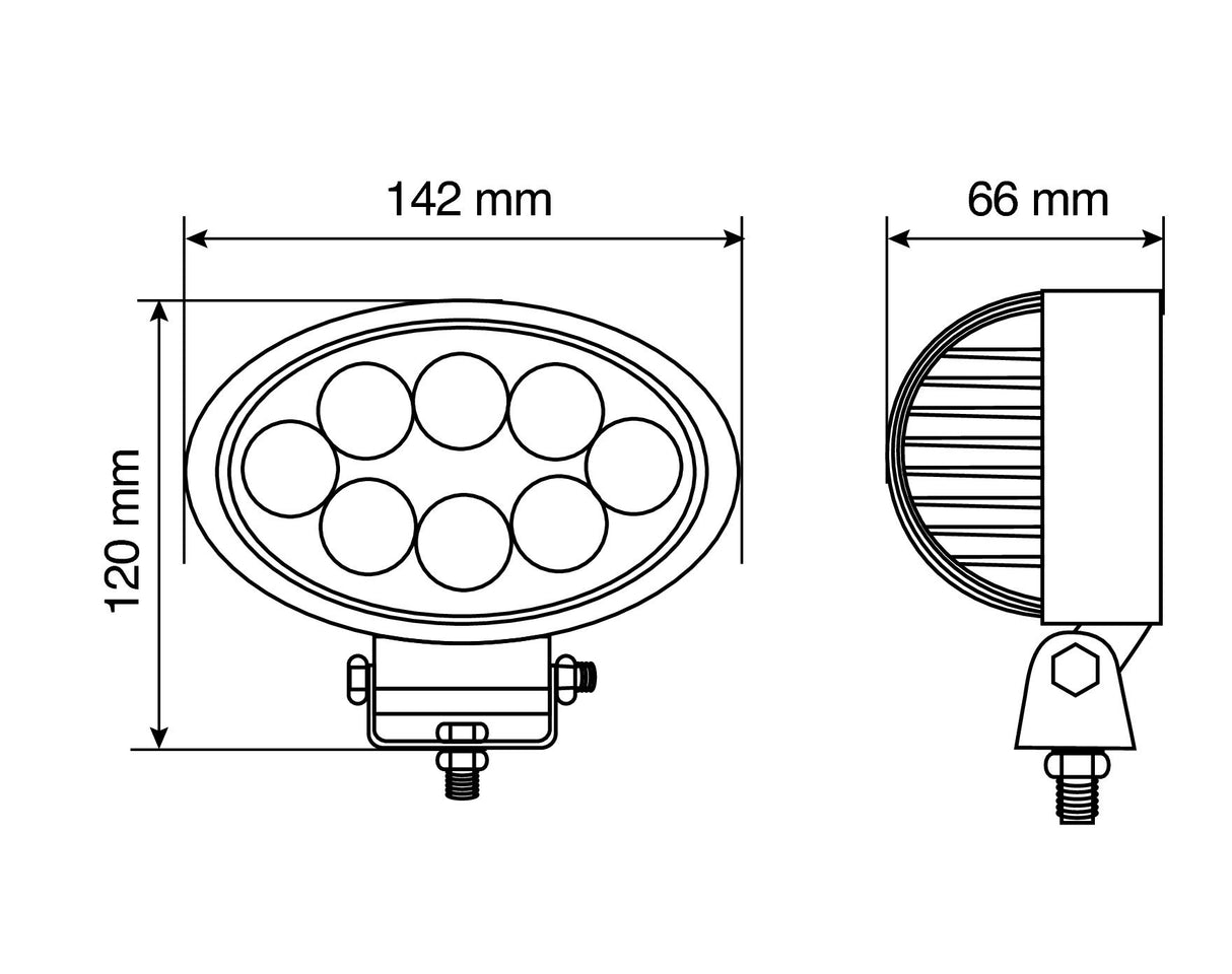 WL-4, faro ausiliario a 8 Led - 10/30V - Bianco