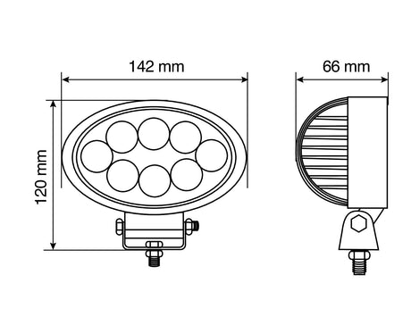 WL-4, faro ausiliario a 8 Led - 10/30V - Bianco