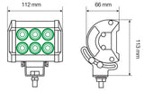 WL-7, faro ausiliario a 6 Led Cree - 9/32V - Bianco