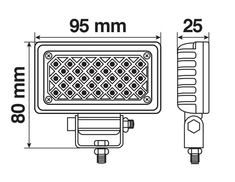 WL-14, faro ausiliario a 33 Led - 10-30V - Bianco