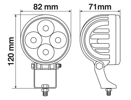 WL-17, faro ausiliario a 4 Led - 10-30V - Bianco