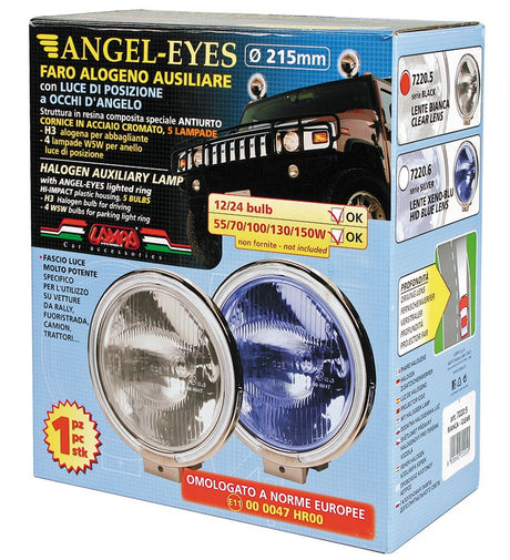 Angel-Eyes, Faro alogeno di profondità con luce di posizione a 8 Led - Blu