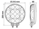 Orion, proiettore supplementare a 12 Led - 9/36V - Ø 215 mm - Nero