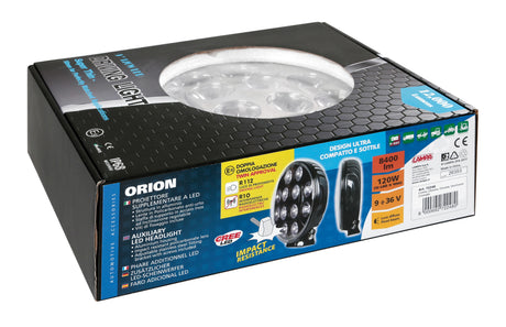 Orion, proiettore supplementare a 12 Led - 9/36V - Ø 215 mm - Cromo