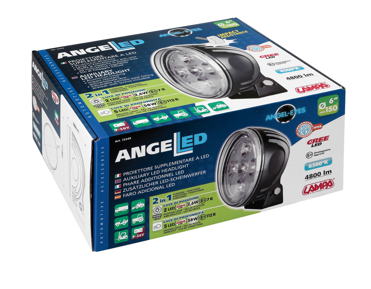 Angel-Led, proiettore supplementare a 7 Led - 9/36V - Ø 150 mm