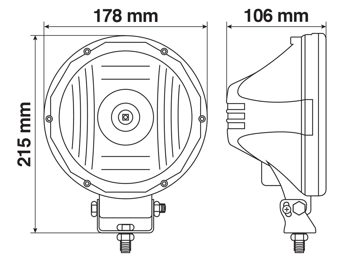 Mars, proiettore supplementare a 1 Led Cree - 12/24V - Ø 178 mm