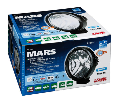 Mars, proiettore supplementare a 1 Led Cree - 12/24V - Ø 178 mm