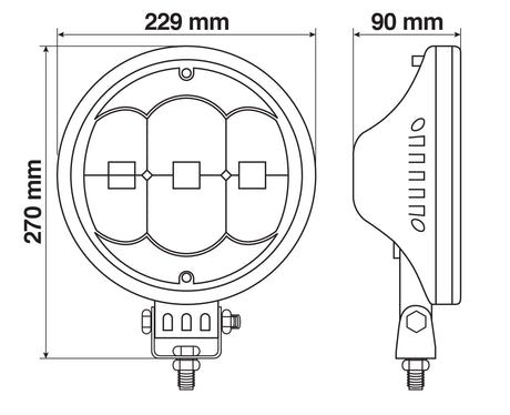 Angel-Led, proiettore supplementare a 54 Led - 12/24V - Ø 230 mm