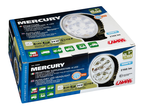 Mercury, proiettore supplementare a 8 Led - 12/24V - Ø 127 mm