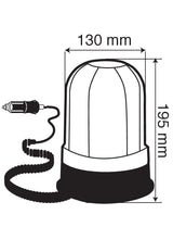 RH-2, lampada rotante alogena con base magnetica e ventosa, 12/24V