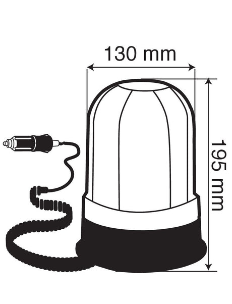 RH-2, lampada rotante alogena con base magnetica e ventosa, 12/24V