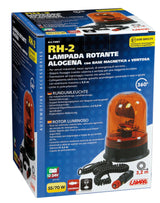 RH-2, lampada rotante alogena con base magnetica e ventosa, 12/24V