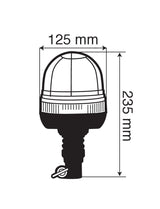 RH-3, lampada rotante alogena con base flessibile e attacco DIN, 12/24V