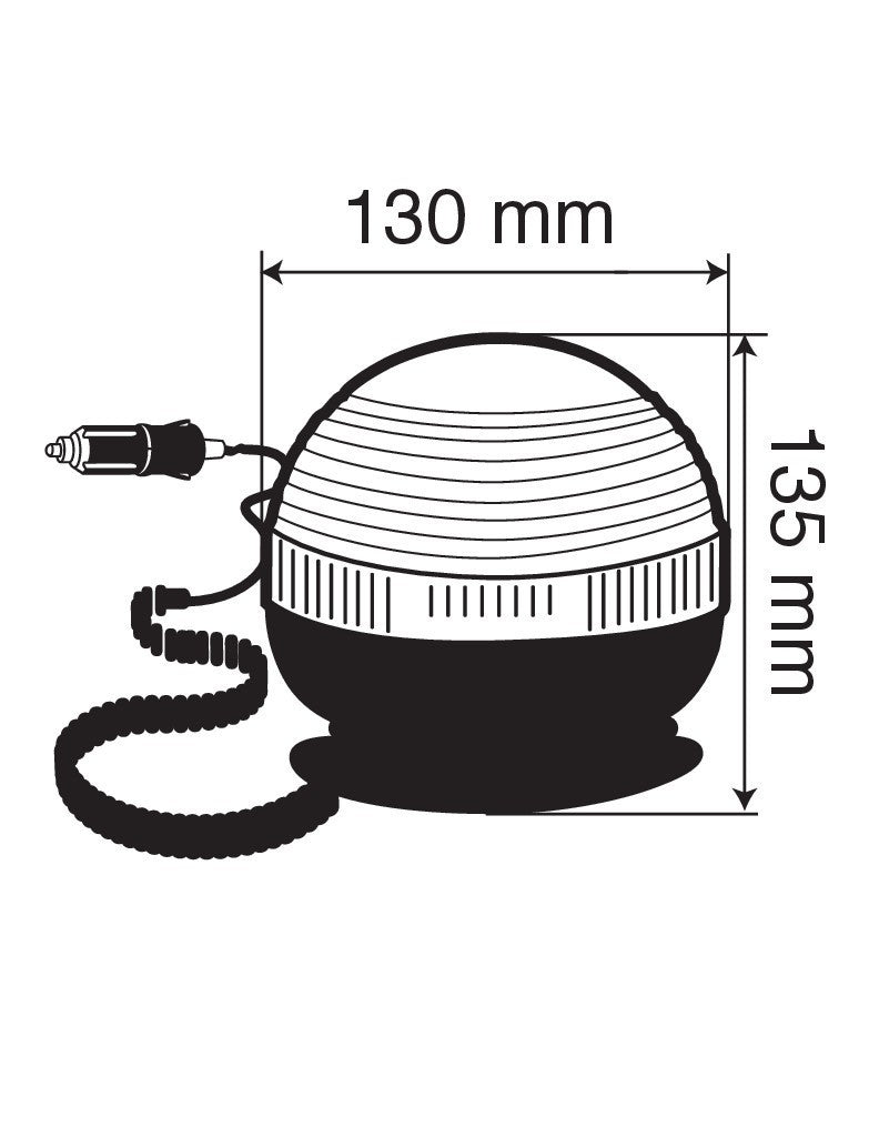 RH-4, lampada rotante alogena con base magnetica e ventosa, 12/24V