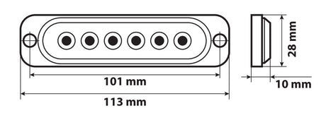 Luce strobo multifunzione a 6 Led, 12/24V - Arancio