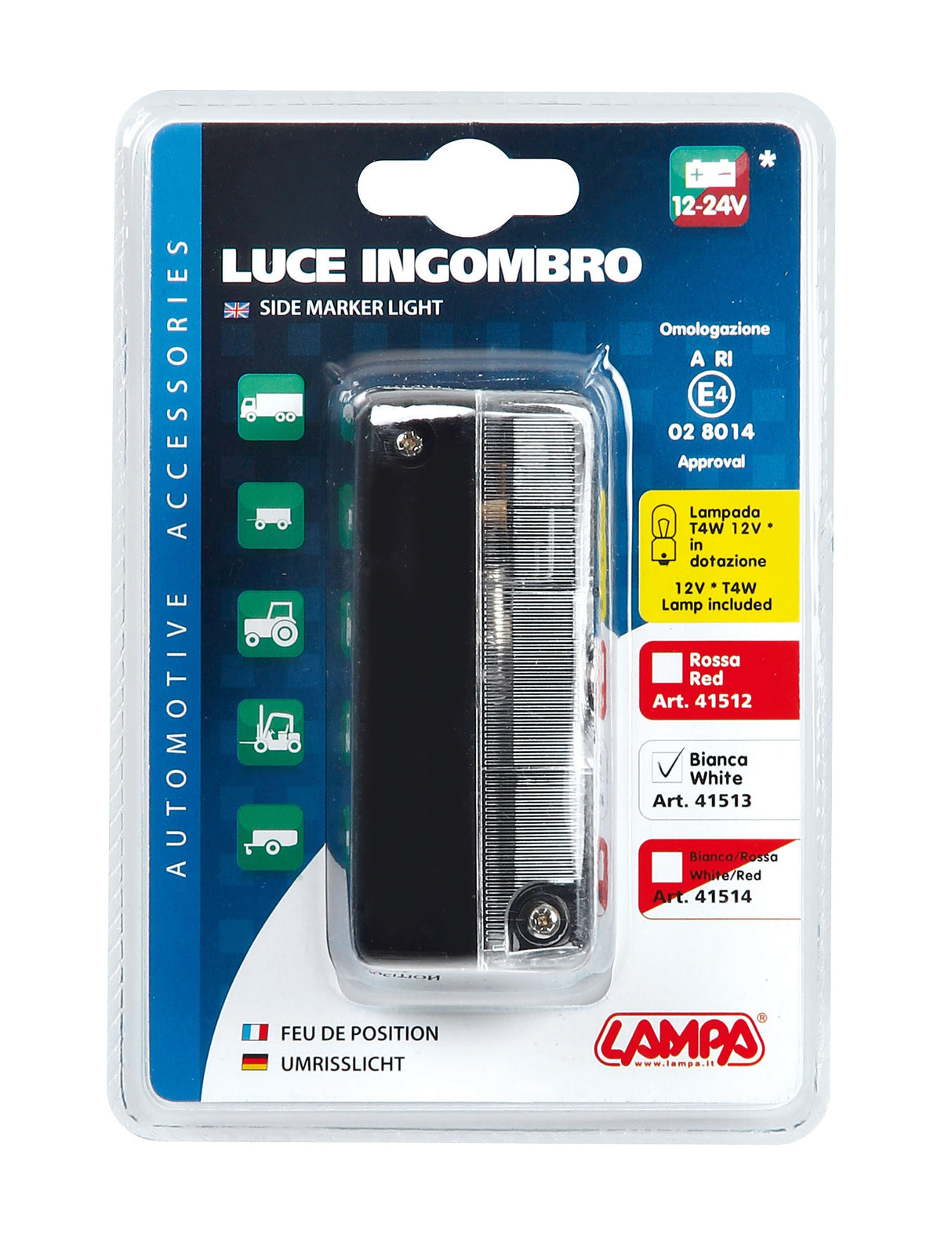 Luce ingombro, 12/24V - Bianco