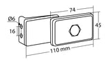 Luce ingombro con catarifrangente e staffa, 12/24V - Bianco