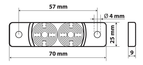 Luce ingombro a 2 Led, 24V - Bianco