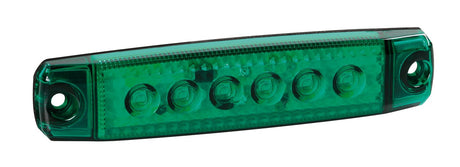 Luce ingombro a 6 Led, montaggio in superficie,12/24V - Verde