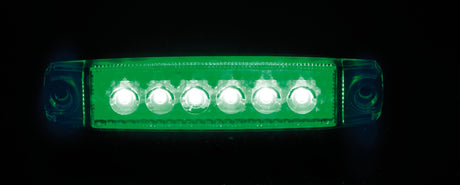 Luce ingombro a 6 Led, montaggio in superficie,12/24V - Verde