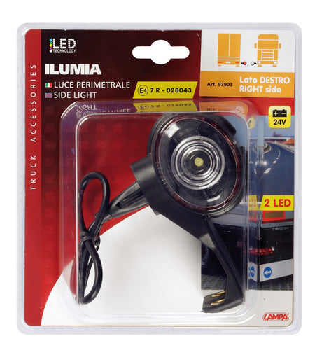 Ilumia, luce perimetrale a 2 Led, 24V - Attacco L - Destra