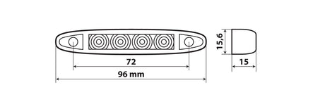 Luce ingombro a 4 Led, 12/24V - Rosso