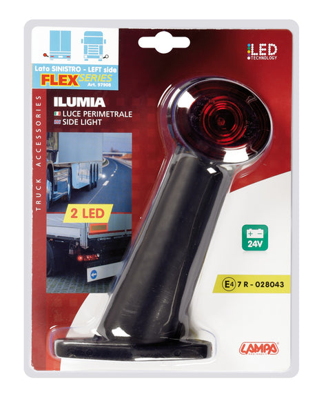 Ilumia, luce perimetrale a 2 Led, 24V - 60° - Flex - Sinistra