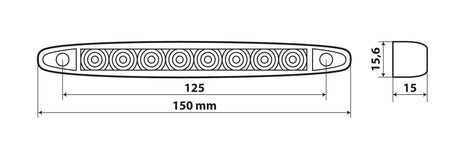 Luce ingombro a 8 led, 12/24V - Rosso