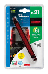 Luce ingombro a 8 led, 12/24V - Rosso